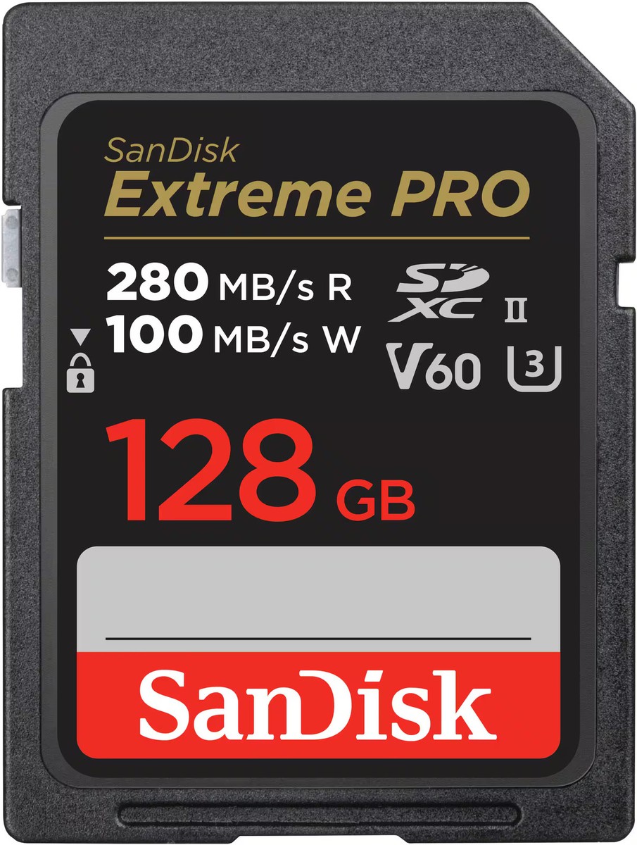 SanDisk Extreme Pro 128GB SDXC UHS-II V60 Memory Card