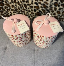 NEW CATH KIDSTON CERAMIC STORAGE JAR "HEARTS AND ROSES" PINK LID 