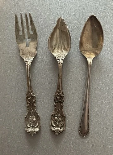 Sterling Silver Scrap – Francis I Salad Fork & Melon Spoon + Marianne Spoon 98gm