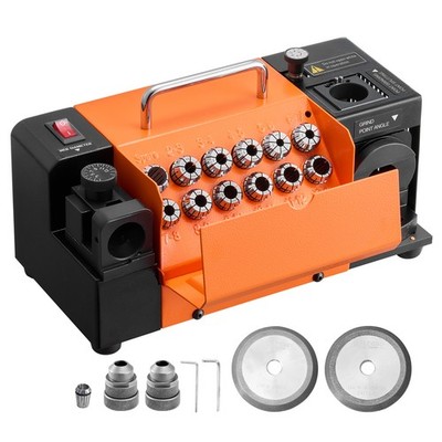 VEVOR Bohrerschleifgerät MR-13B 3-15mm mit 13 Spannzangen u. 2 Schleifscheiben