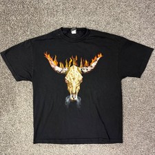 Vintage 2001 WWF The Rock Brahma Bull Shirt Mens XL Black Wrestling Graphic Tee