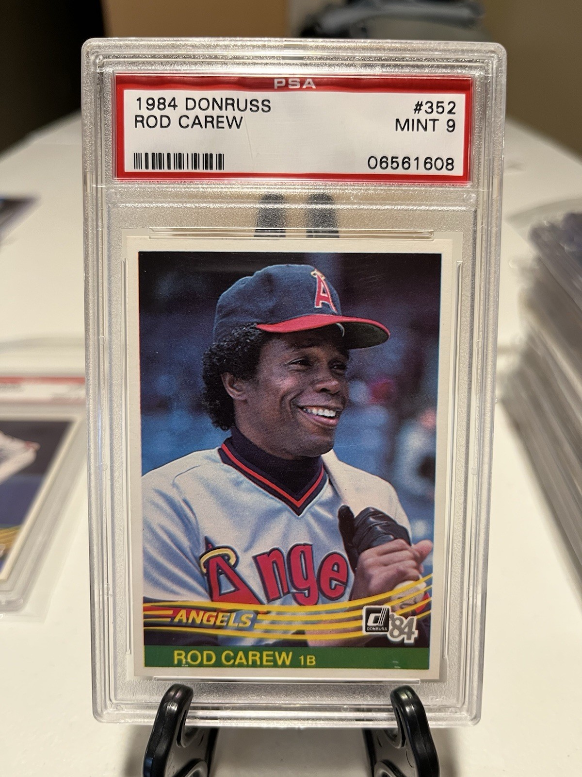 ROD CAREW BASEBALL CARD 1984 DONRUSS #352 GRADED PSA MINT 9 SET BREAK HOF INVEST