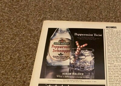 PTRBK4 WERBUNG 6X5 PFEFFERMINZSCHNAPS VON HIRAM WALKER