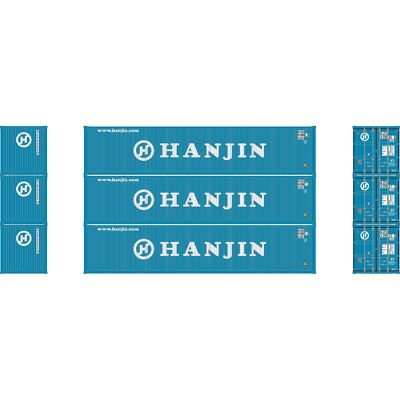 Athearn ATH17419 40' Low-Cube Container - Hanjin #2 (3) N Scale