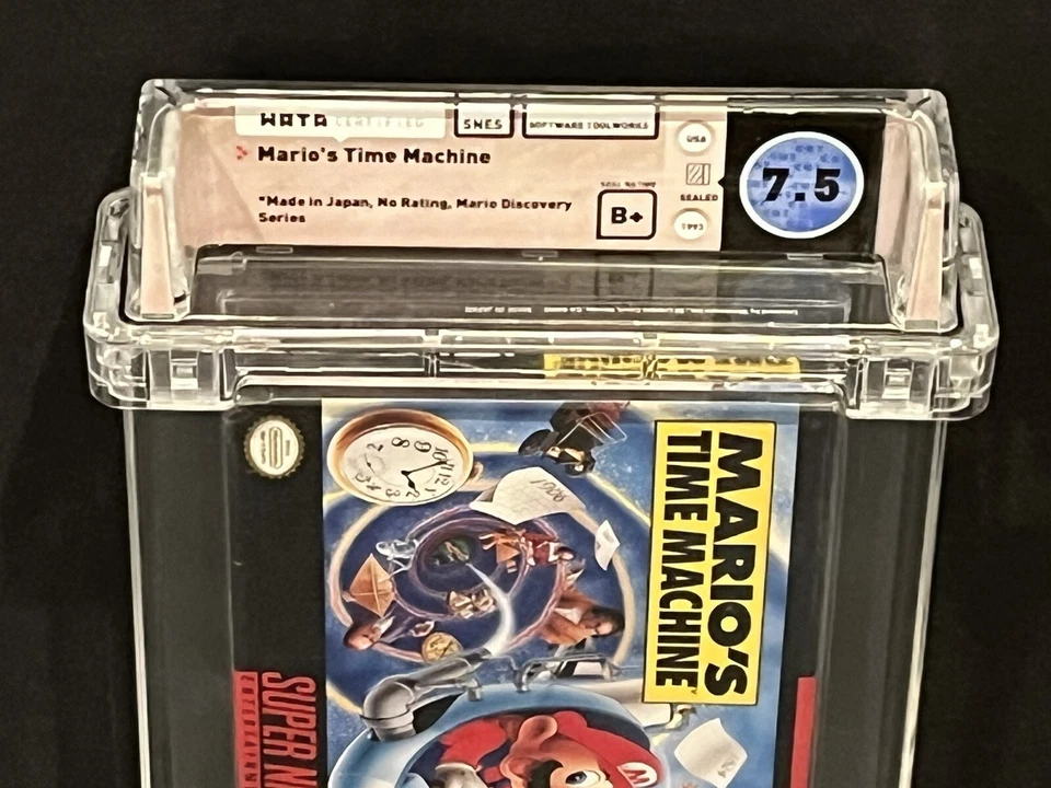 Mario’s Time Machine Super Nintendo SNES Factory Sealed WATA 7.5 Seal B+ 1993 - Image 2 of 4