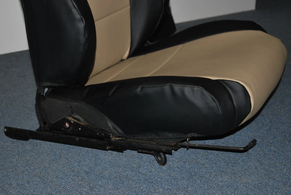 para HONDA CIVIC 1987-91 IGGEE S. CUERO AJUSTE PERSONALIZADO 2 FUNDAS ASIENTO DELANTERO 13 COLORES Foto 3 de 4