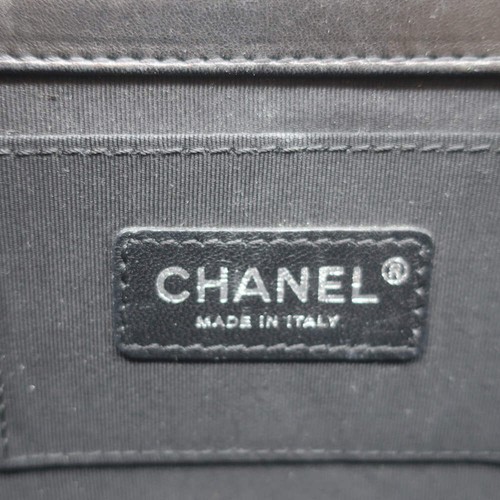 Chanel Boy Brick Striped Flap Bag Black & White Patent Leather Small Crossbody - Picture 18 of 19