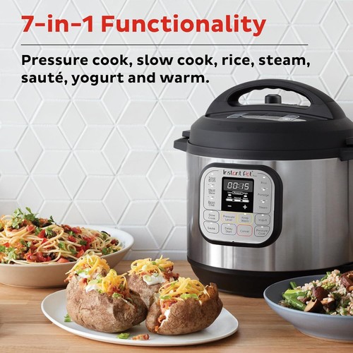 Mini Pentola a Pressione Elettrica 7 in 1 Combo 3 Qt Acciaio Inox Cuoci Riso Lento - Foto 2 di 8