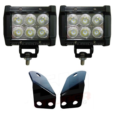 3'' LED Cube Pod Lights A-Pillar Mount Brackets Fits Arctic Cat Wildcat X4 2014+ 