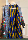 Uzbek Ikat CHAPAN, KIMONO, ROBE with VINTAGE HANDMADE EMBROIDERY SUZANI