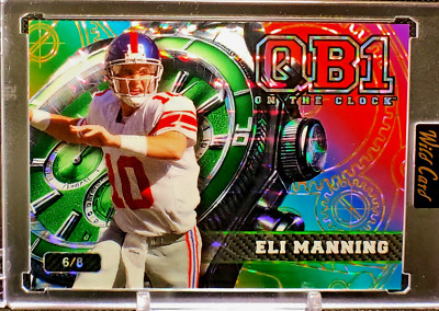 2025 Wild Card QB1 Eli Manning Rainbow Mosaic Green Watch Face 6/8 Giants SB QB