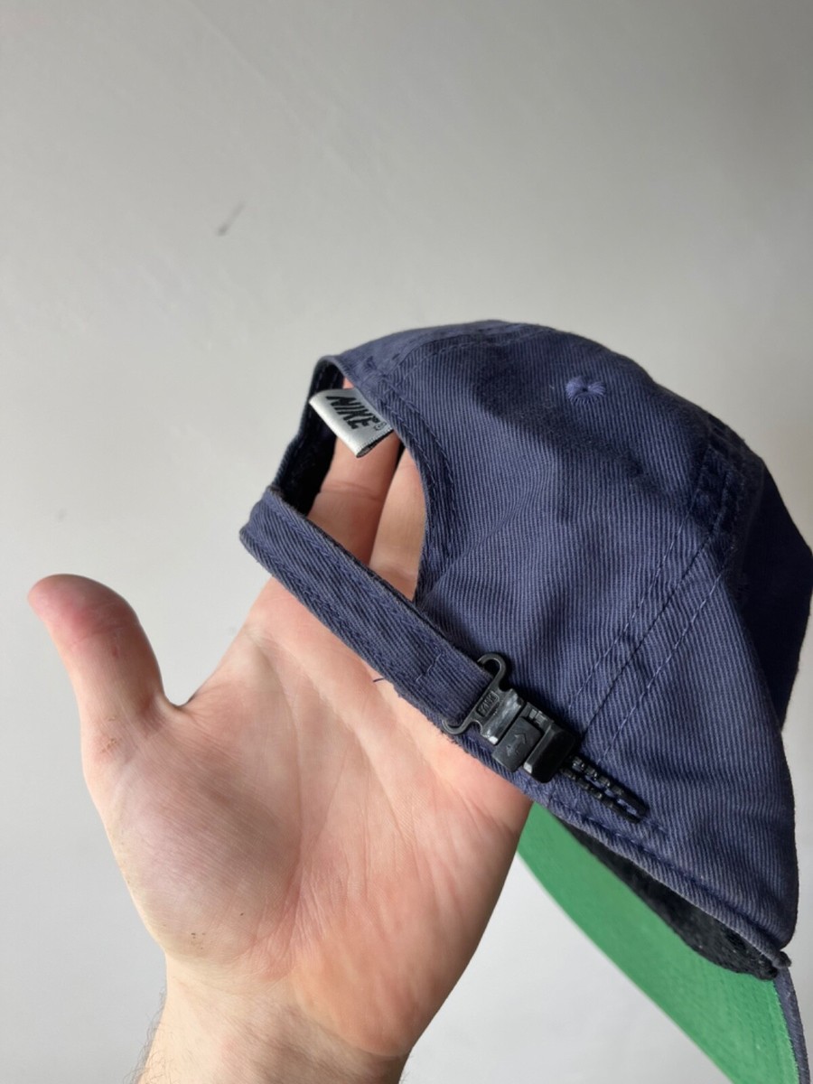 Vintage Nike Hat Zip Up Strap Eye Catching Logo 80s RARE mad