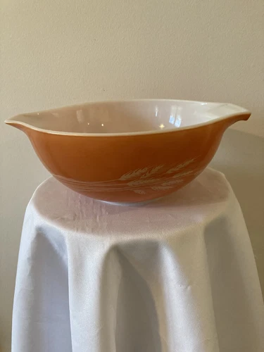 Pyrex Autumn Harvest Wheat 443 Cinderella Mixing Bowl 2.5L Orange Vintage