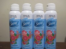 Lot of 4 Secret GLAM GRAPEFRUIT Invisible Spray Anti-Perspirant Deodorant 3.8 oz