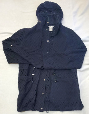 Alberto Makali Women s Designer Black Lace Jacket W/ Hood M