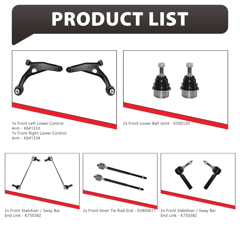 Kit de brazo de control inferior delantero para Dodge Journey Chrysler 200 2009-2020 Foto 3 de 4