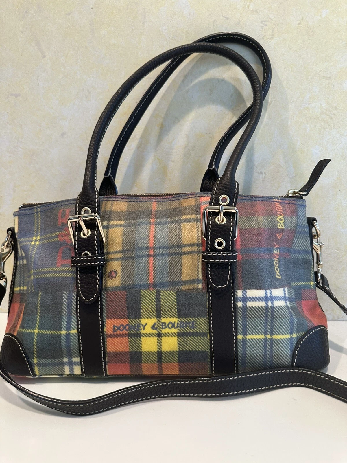 Borsa a tracolla Dooney & Bourke Madras a quadri coccinelle sella picnic multicolore 40