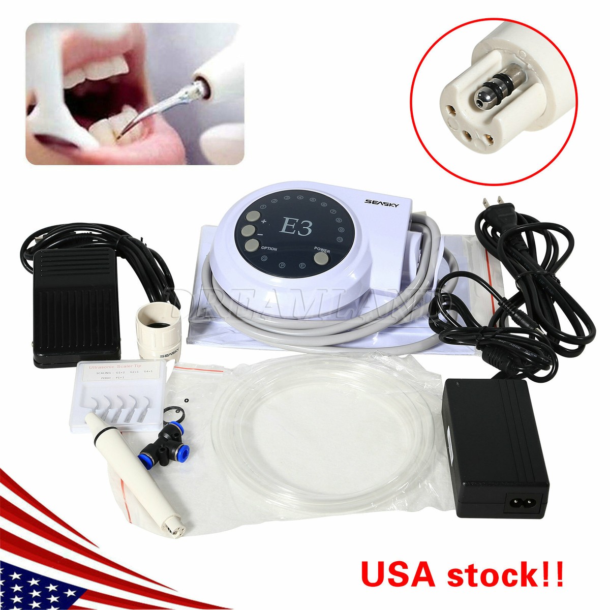 SEASKY Dental Ultrasonic Piezo Scaler W/ Handpiece 5*Tips Fit EMS - Foto 3