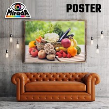 Affiche Légumes Fruits Cuisine Saison Nature Bio Nutrition Régime Nature Morte