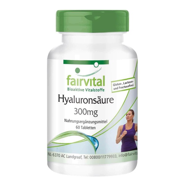HyaluronsäUre 300 Mg 60 Tabletten Hochdosiert, Gelenke, Haut | Vegan | Fairvital-image