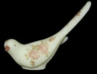 Fenton Roses On Custard #5197 Happiness Bird Figure Artist Signed S. Heart
