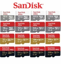 SanDisk Micro SD Card Ultra / Extreme Memory Card 16GB 8GB 32GB 64GB 128GB 256GB