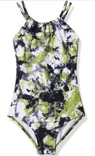 Kanu Surf Girls Jasmine Beach Sport Halter One Piece Swimsuit Sz 14