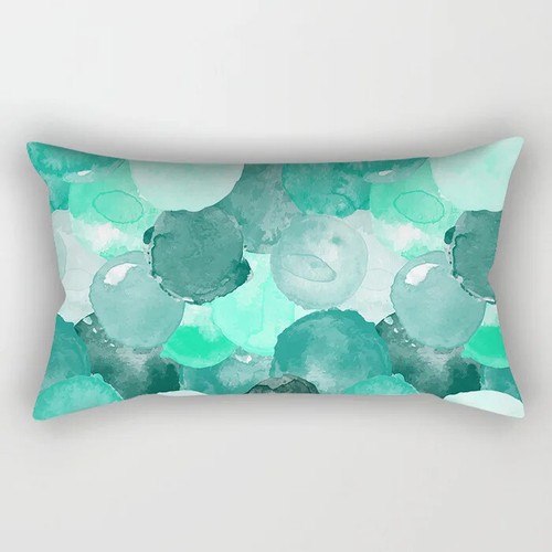 Teal Blue Geometric Lumbar Pillows Case Nordic Blue Cushion Pillow for Couch - Picture 46 of 62