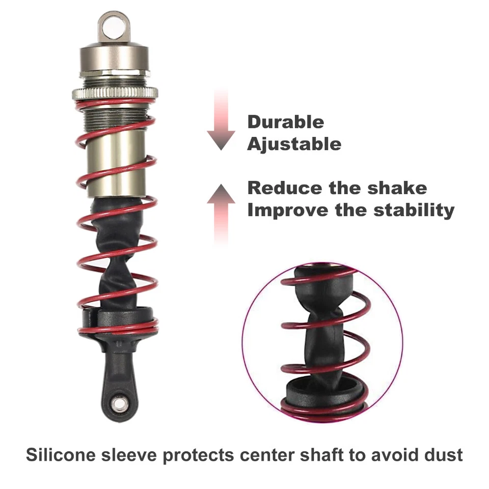 2/4Pc Shock Absorber Front Rear for 1/8 JLB HSP EM Racing HPI Truck Buggy Truggy - Image 3 of 4