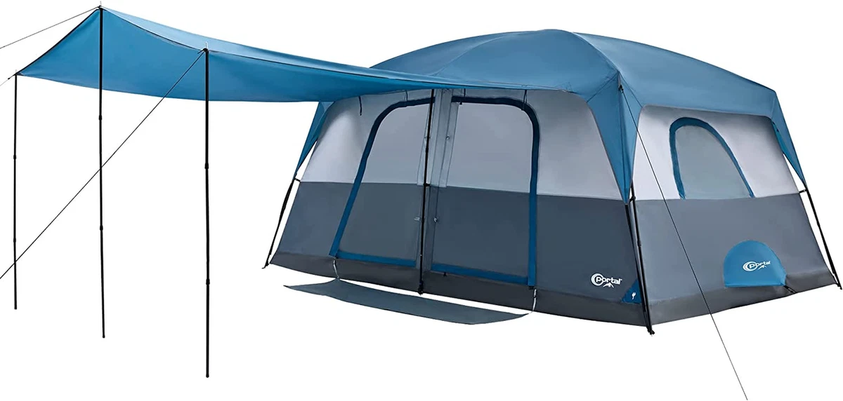 PORTAL 10 Person Camping Tent with Porch, Big Family Cabin Tent with 2  Rooms, 2