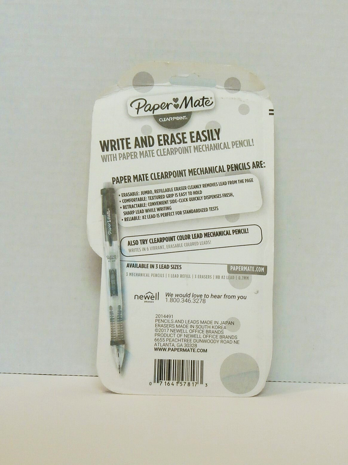 Paper Mate Mechanical Pencils CLEARPOINT JUMBO SET Refillable Erasers 0