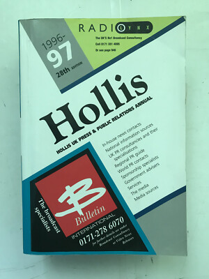 Hollis UK Press & Public Relations Annual 1996-97 - Paperback Book