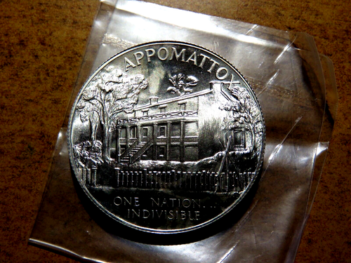 Heraldische Kunstmedaille: "APPAMATTOX 1865" Super Gem Stempelglanz OVP D8 - Bild 2 von 4