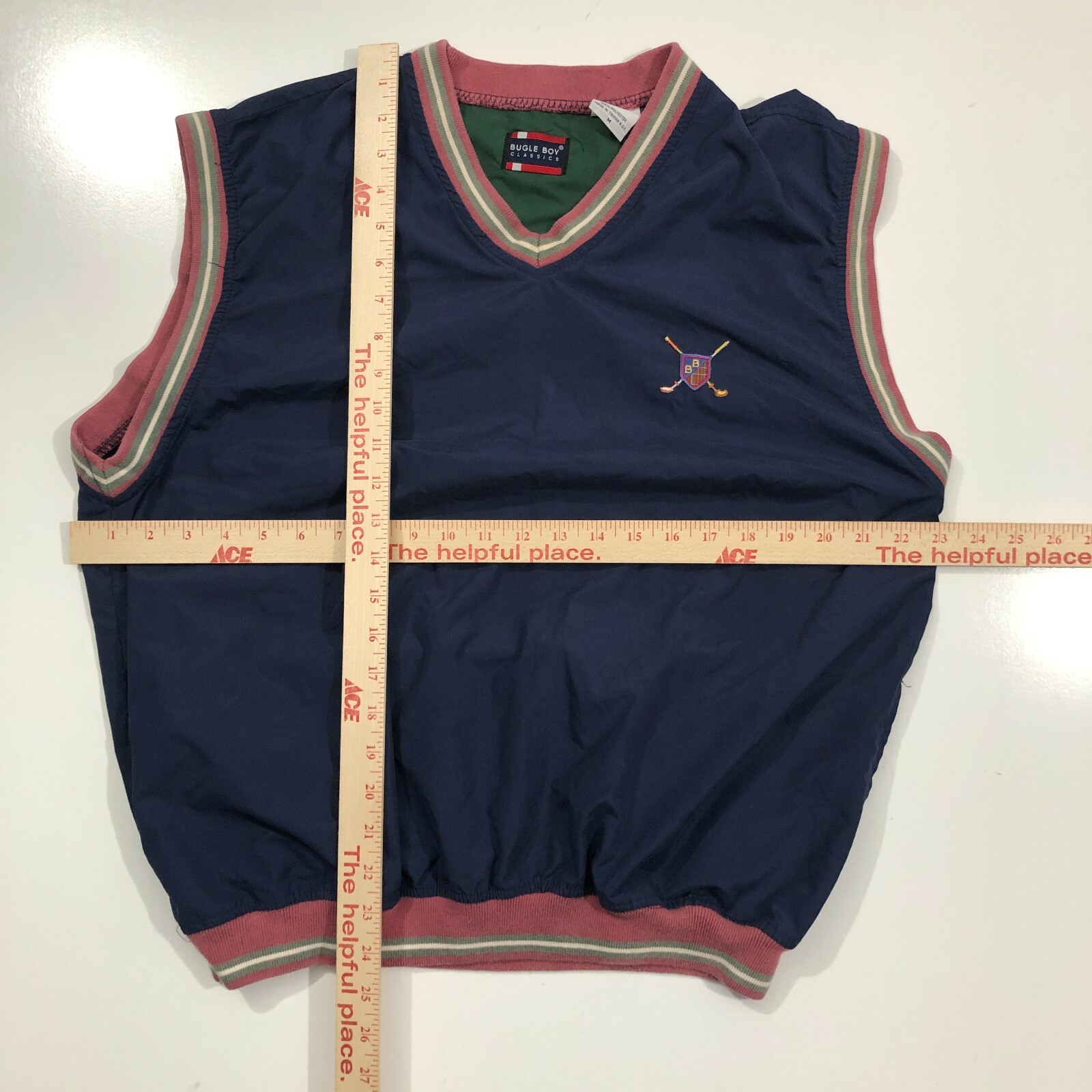 Bugle Boy Classics Golf Blue Pullover Polyster Ve… - image 4