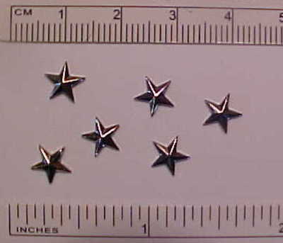 RAISED STARS for 1:9 Scale Model Horse Tack / Costume Making - SILVER Set-of-6
