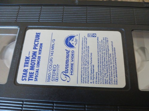Star Trek: The Motion Picture,VHS Special Longer Version:No UPC B/C Orig, Dolby - Picture 4 of 9