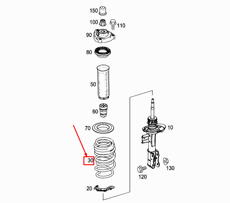 MERCEDES-BENZ B W246 Front Coil Spring A2423210704