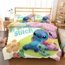Single Double Queen King Bed Quilt Doona Duvet Cover Set Stitch Cartoon