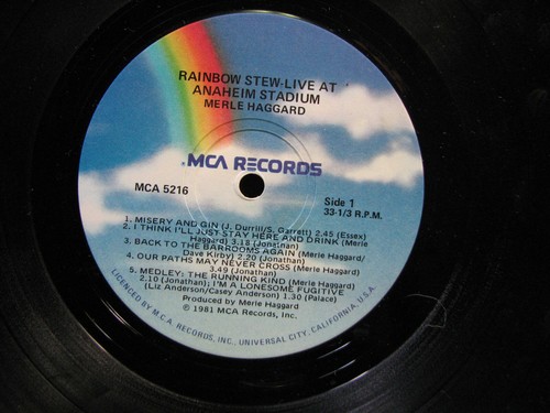 MERLE HAGGARD Rainbow Stew / Live At Anaheim Stadium LP SirH70 - Picture 3 of 3