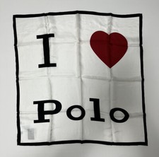 Polo Ralph Lauren Graphic Silk scarf  I Love Polo  24 In/100  mulberry Silk