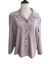 Women's Briggs Petite Large Shirt Top Lavender Long Sleeve Button Down USA Made