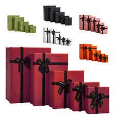 Set of 5 Gift Boxes With Lids Ribbon Wedding Valentine's Day Presents Favour Box