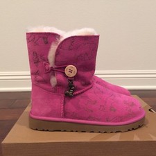 UGG Australia Fauna Little Kid/ Big Kid Suede Boots Pink 1007960K Size 3, 4 NIB