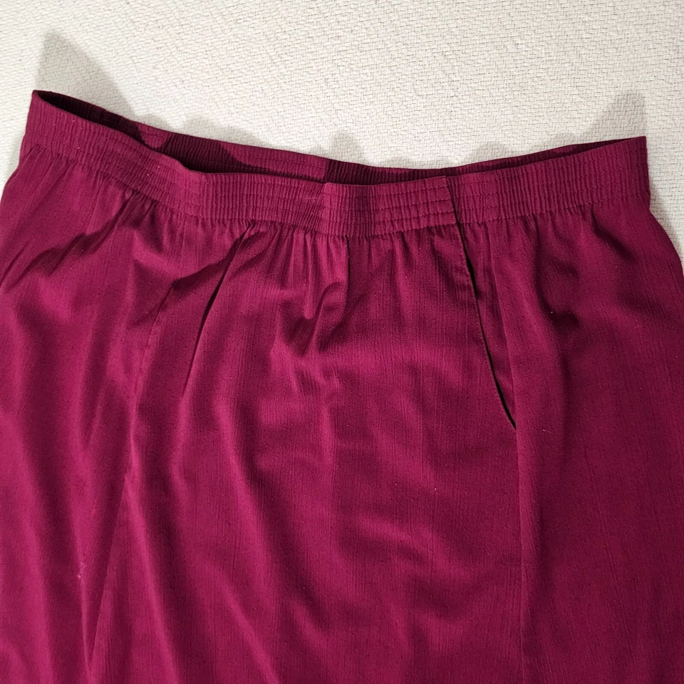 Falda recta de colección Alfred Dunner talla 18 rosa bolsillos cintura elástica EE. UU. Foto 2 de 4