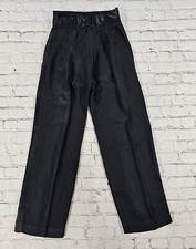 Vintage Climax David Howard Black Satin Pants High Waisted WOMENS SIZE 7