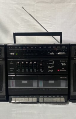 Vintage Rare Philips D8578 Deck Sound System Radio Boombox double