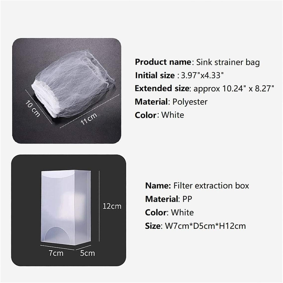 Kitchen Sink Drain Basket Holder with Mesh Bags Food Waste Strainer for