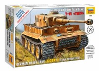 Wwii German Battle Tank Tiger I Early Kunststoff Kit 1:72 Modell Zvezda
