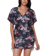 Bar Iii 285844 Tropical Escape Floral-Print Caftan Cover-Up, Size X-Large