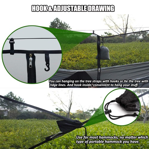 Portable Camping Hammock Bug & Mosquito Net Cover Mesh Netting Cover Easy Setup - Picture 6 of 10